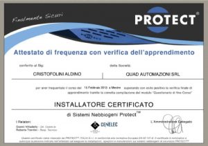 Quad Impianti - Certificato Protect